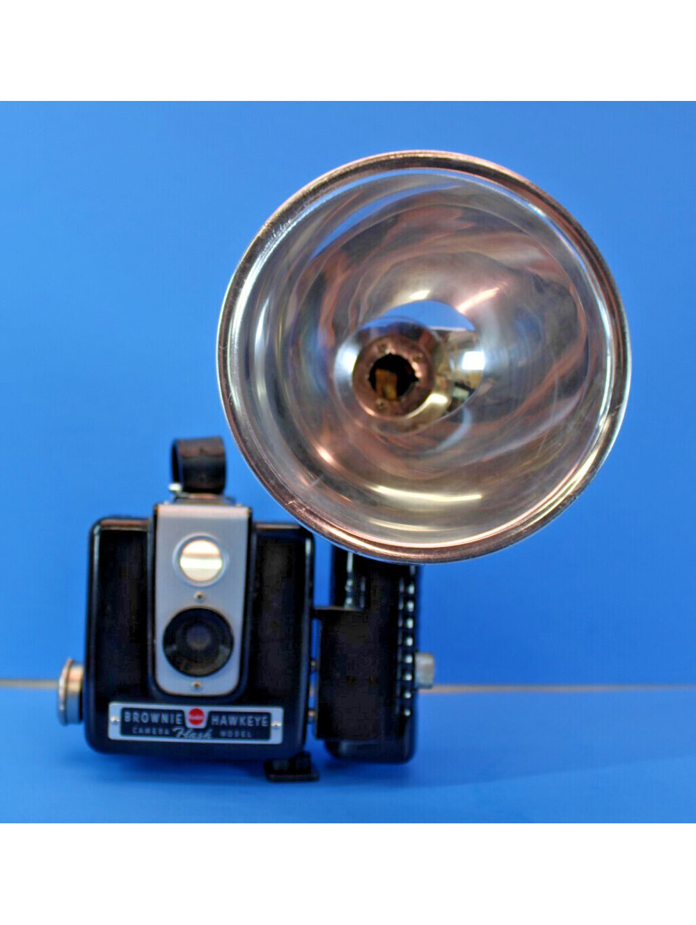 Vintage 1950's Kodak Brownie Hawkeye Camera with Original Flash & Cover